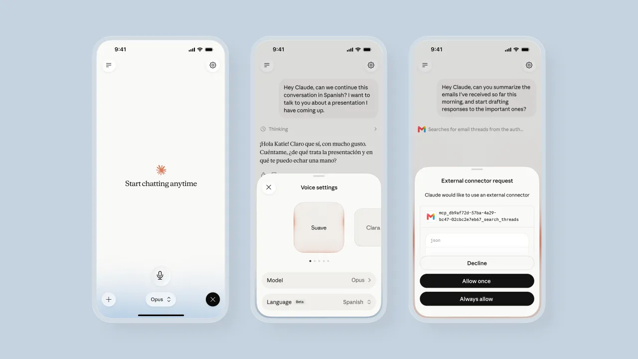 Anthropic Brings Opus and Sonnet Models to Claude's Voice Mode in Major Upgrade